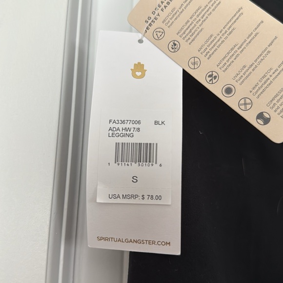 Spiritual Gangster Classic Black Leggings Sz S NWT - Picture 3 of 4